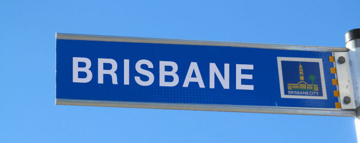 road sign that says brisbane