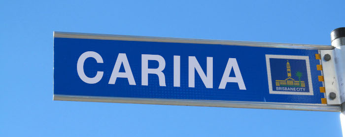 road sign that says Carina