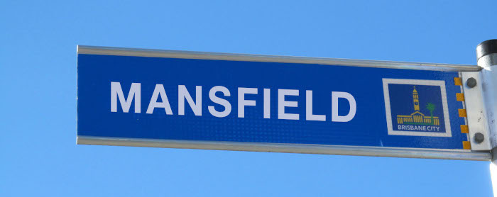 road sign that says mansfield